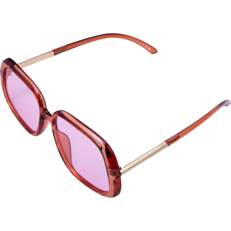 SQUARE ORANGE FRAME WITH PINK LENSES