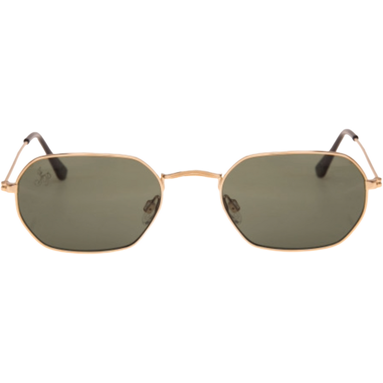 RECTANGLE FRAME IN GOLD WITH GREEN LENSES