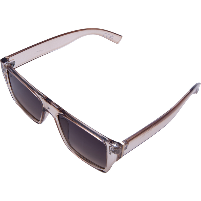 FLAT BROW FRAME IN BEIGE WITH SMOKE LENSES