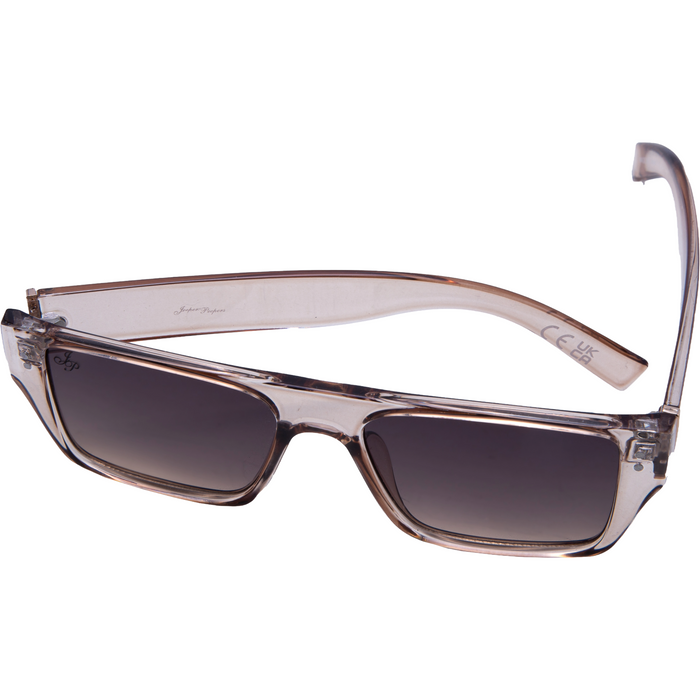 FLAT BROW FRAME IN BEIGE WITH SMOKE LENSES