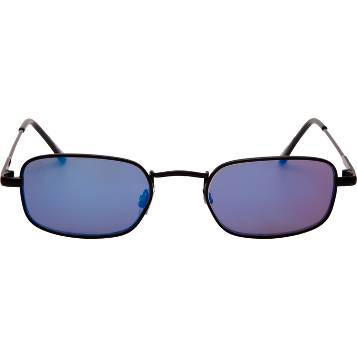 BLACK METAL RECTANGLE STYLE WITH BLUE MIRROR LENSES