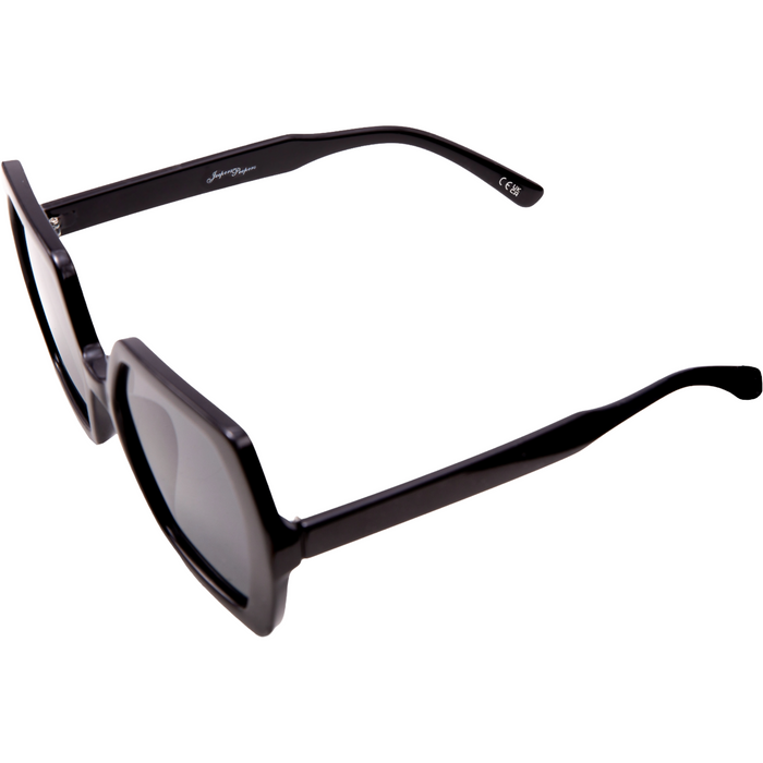 BLACK HEXAGON FRAMES WITH SMOKE LENSES