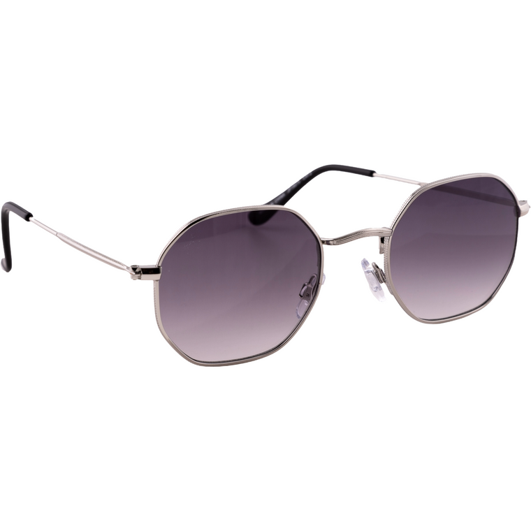 SILVER ROUND FRAME WITH PURPLE LENSES