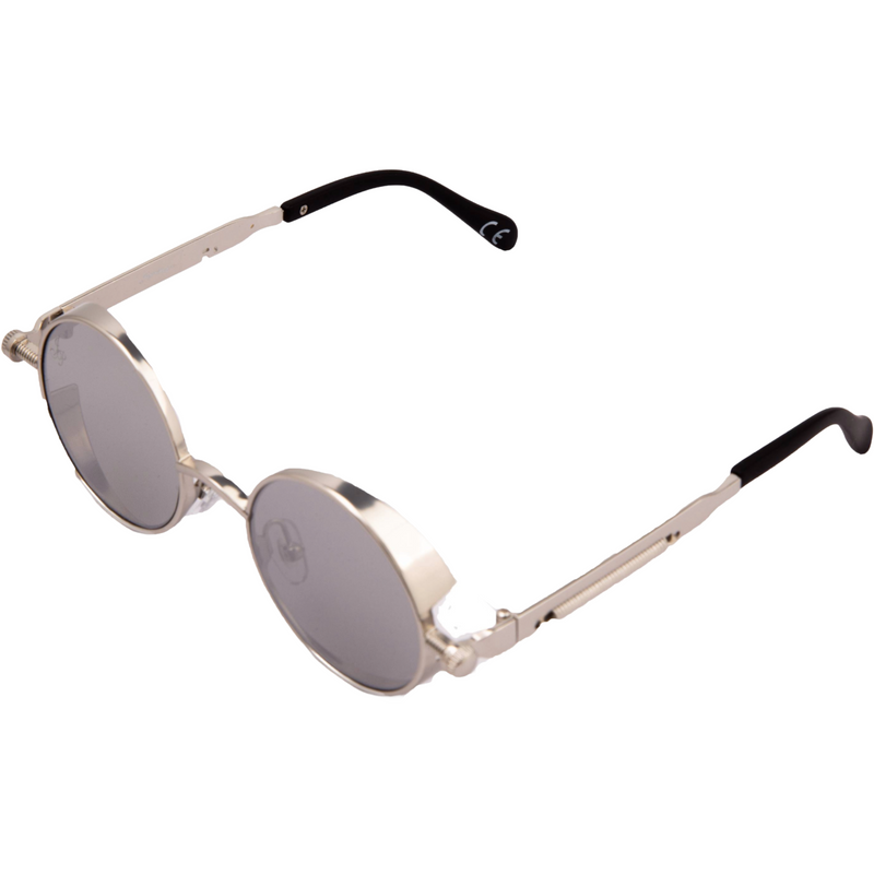 SILVER ROUND FRAME WITH SIDE CAPS