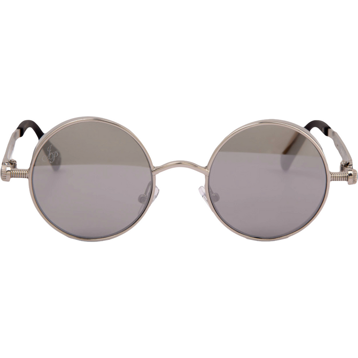 SILVER ROUND FRAME WITH SIDE CAPS