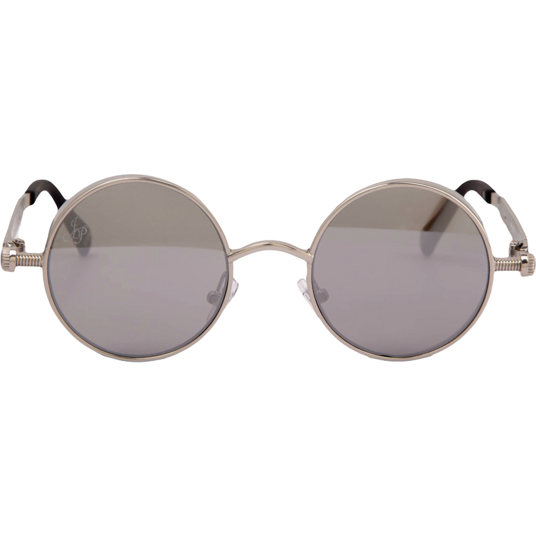 SILVER ROUND FRAME WITH SIDE CAPS