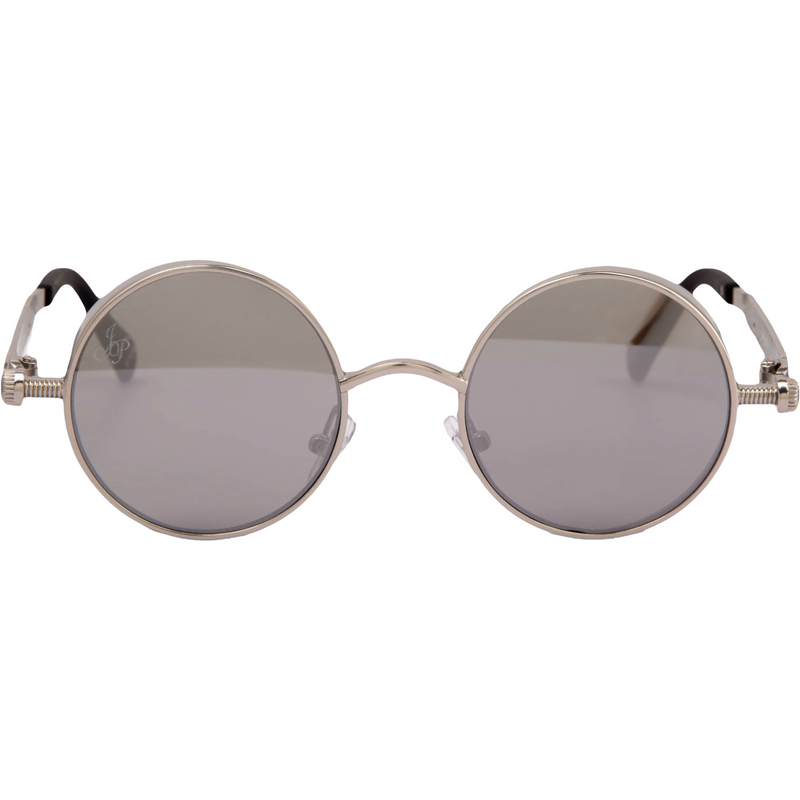 SILVER ROUND FRAME WITH SIDE CAPS