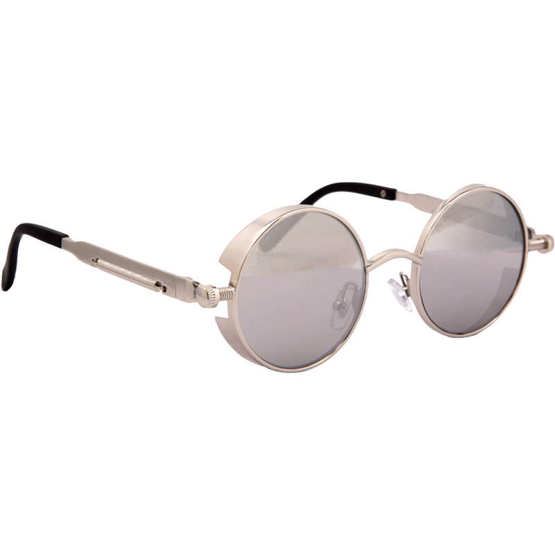 SILVER ROUND FRAME WITH SIDE CAPS