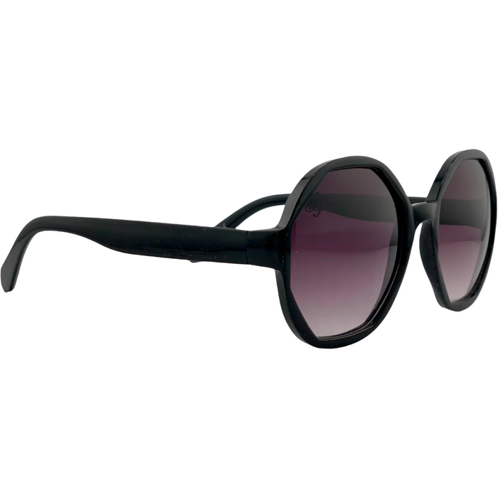 BLACK ROUND FRAME WITH PURPLE LENSES