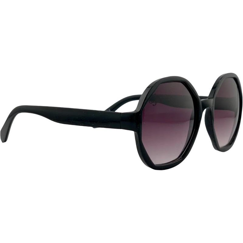 BLACK ROUND FRAME WITH PURPLE LENSES