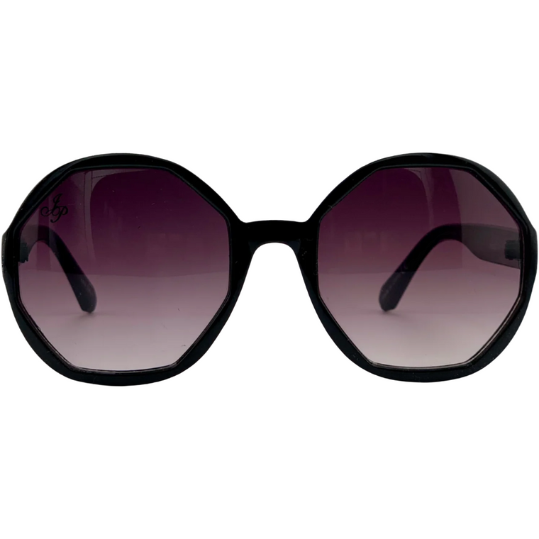 BLACK ROUND FRAME WITH PURPLE LENSES