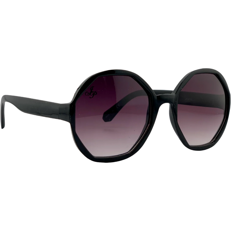 BLACK ROUND FRAME WITH PURPLE LENSES