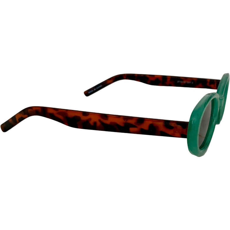 GREEN OVAL FRAME WITH GREY LENSES