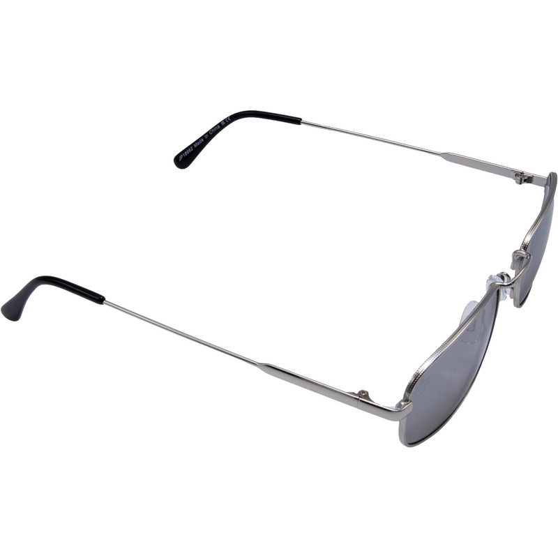 SILVER RECTANGLE FRAME WITH SILVER MIRROR LENSES