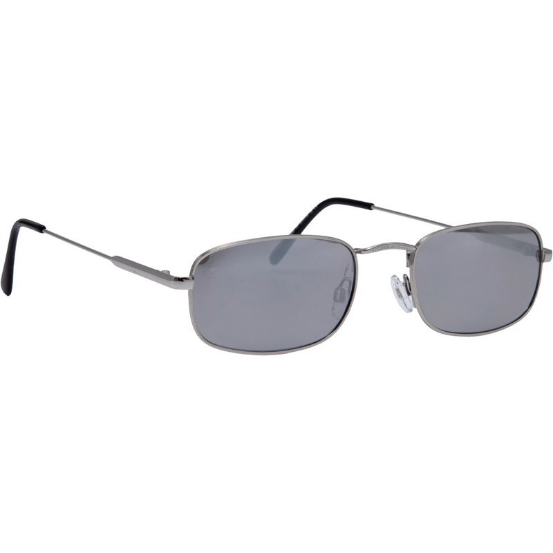 SILVER RECTANGLE FRAME WITH SILVER MIRROR LENSES