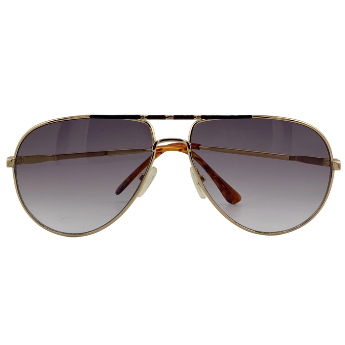 GOLD METAL AVIATOR WITH PURPLE GRAD LENSES