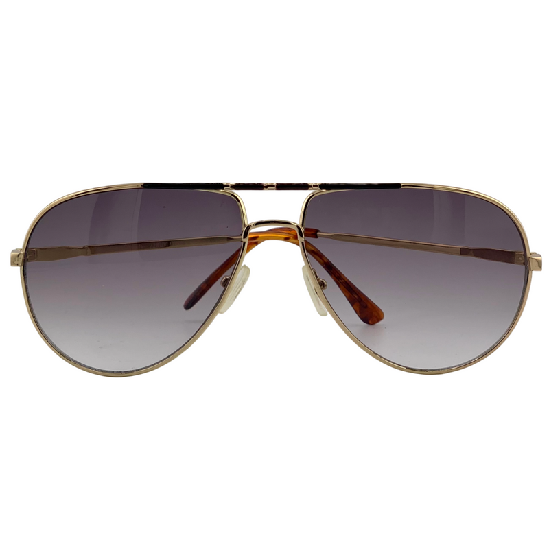 GOLD METAL AVIATOR WITH PURPLE GRAD LENSES