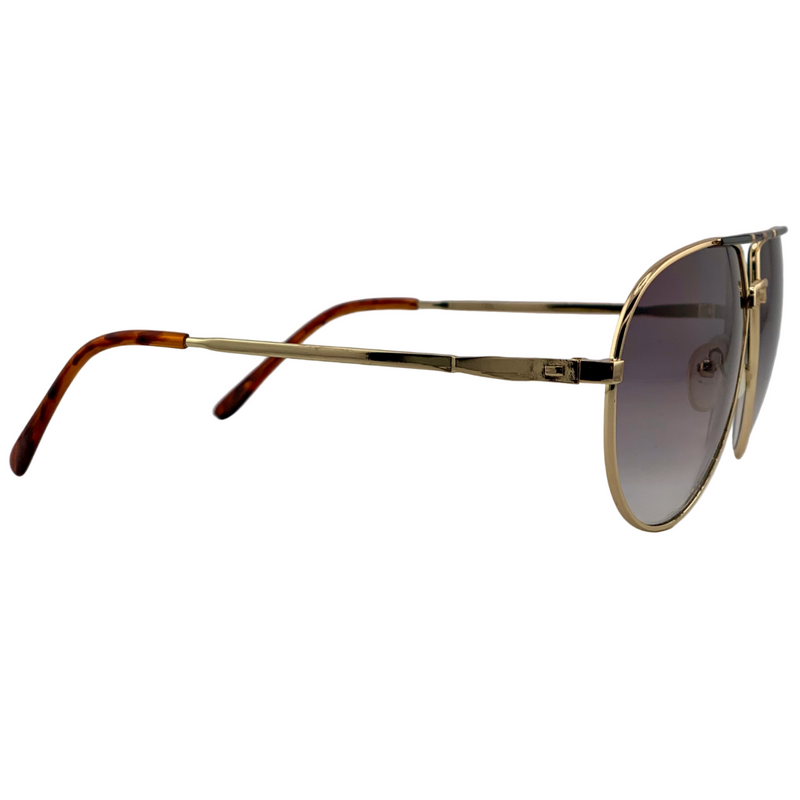 GOLD METAL AVIATOR WITH PURPLE GRAD LENSES