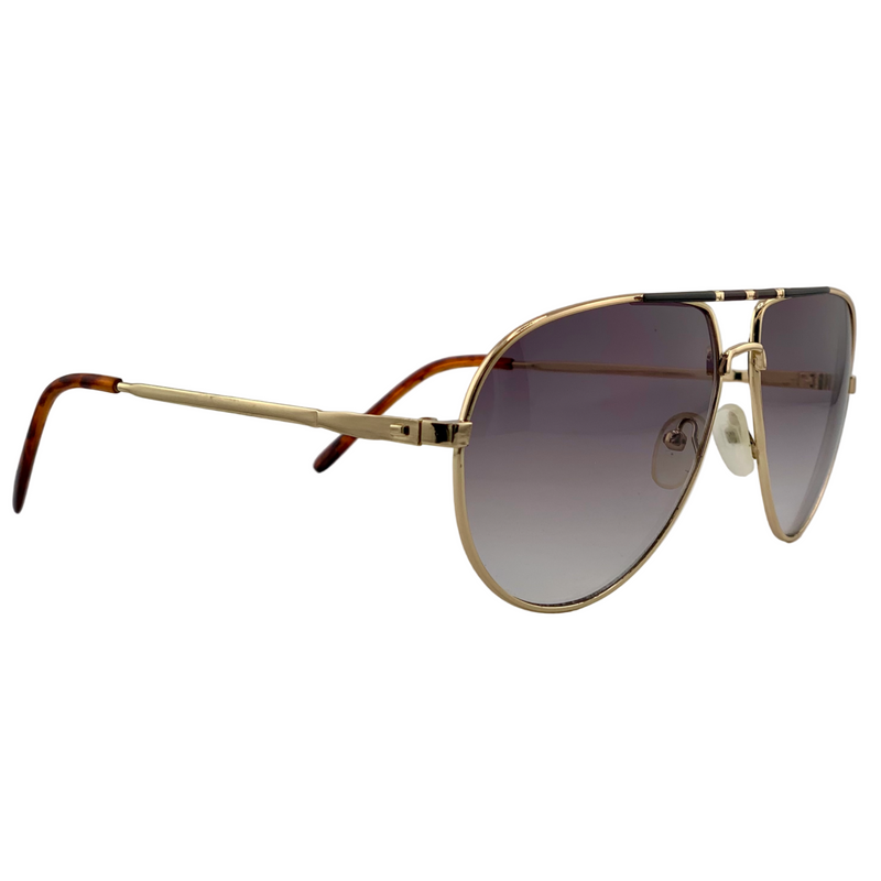 GOLD METAL AVIATOR WITH PURPLE GRAD LENSES
