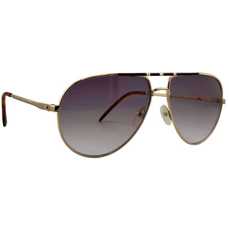 GOLD METAL AVIATOR WITH PURPLE GRAD LENSES