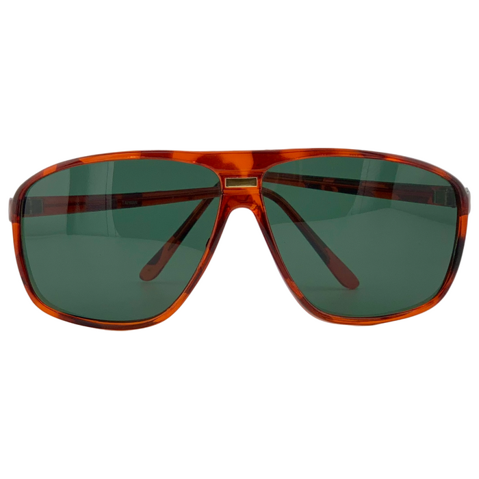 TORT/GOLD SQUARE FRAME WITH GREEN LENSES