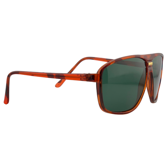 TORT/GOLD SQUARE FRAME WITH GREEN LENSES