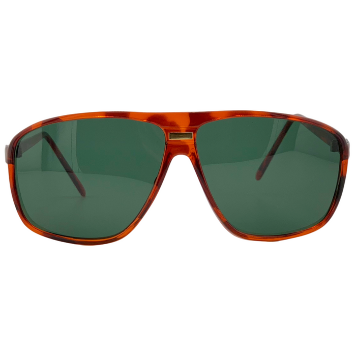 TORT/GOLD SQUARE FRAME WITH GREEN LENSES