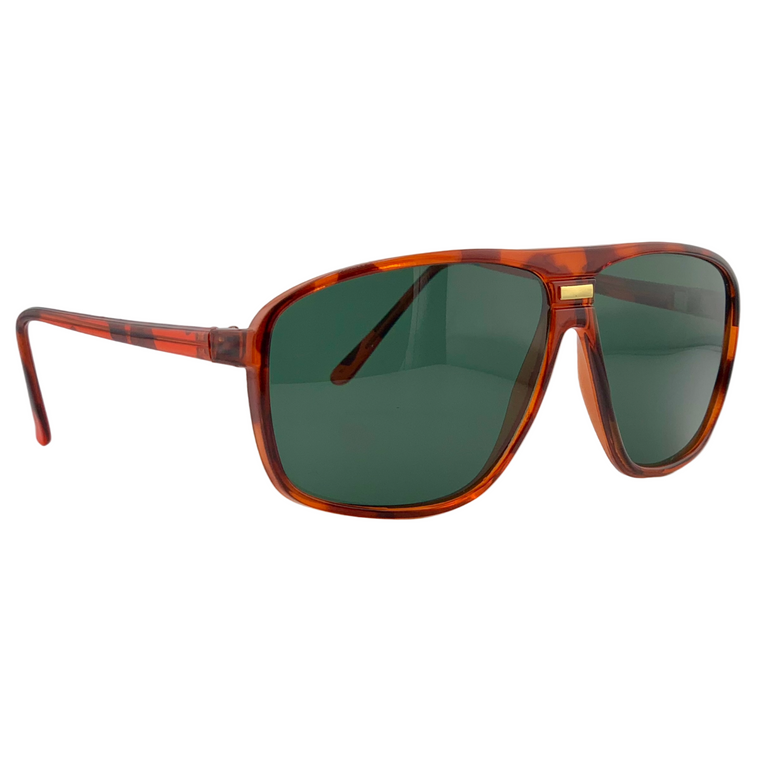 TORT/GOLD SQUARE FRAME WITH GREEN LENSES