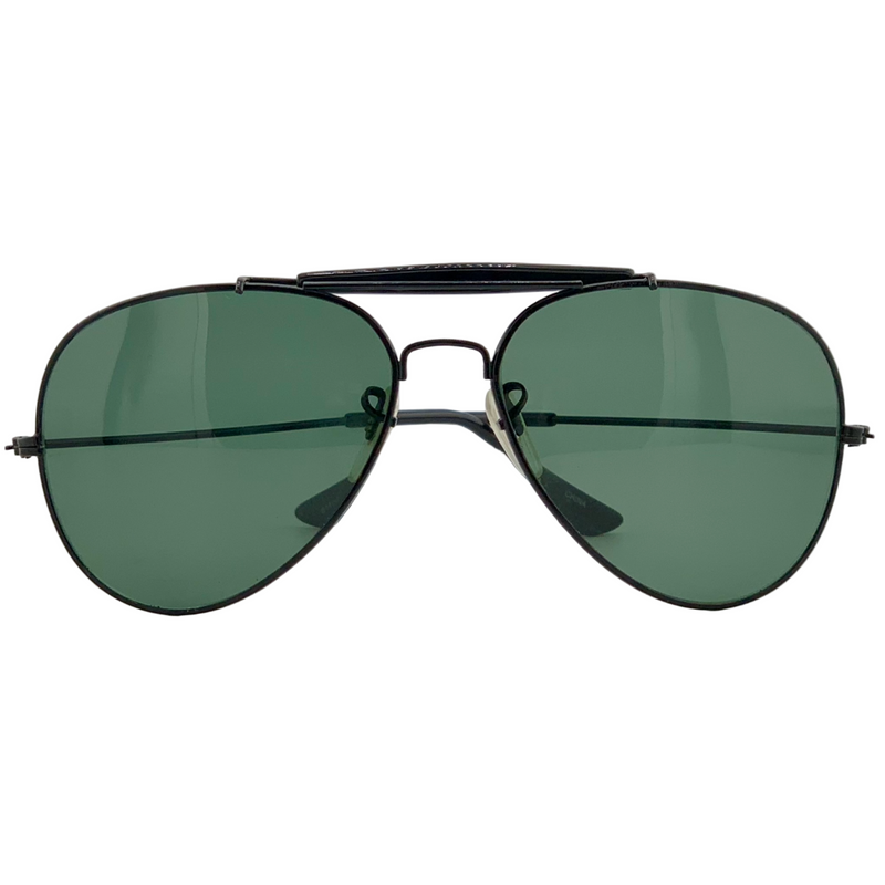 BLACK AVIATOR WITH GREEN LENSES