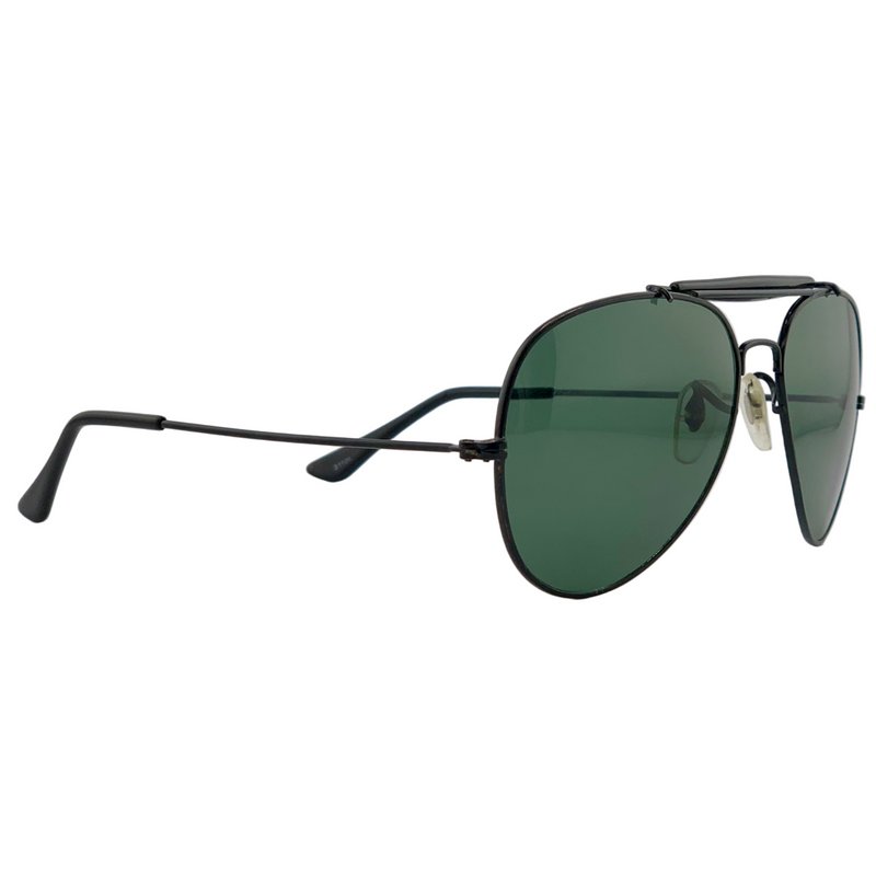 BLACK AVIATOR WITH GREEN LENSES