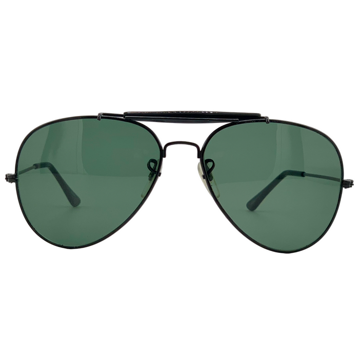 BLACK AVIATOR WITH GREEN LENSES