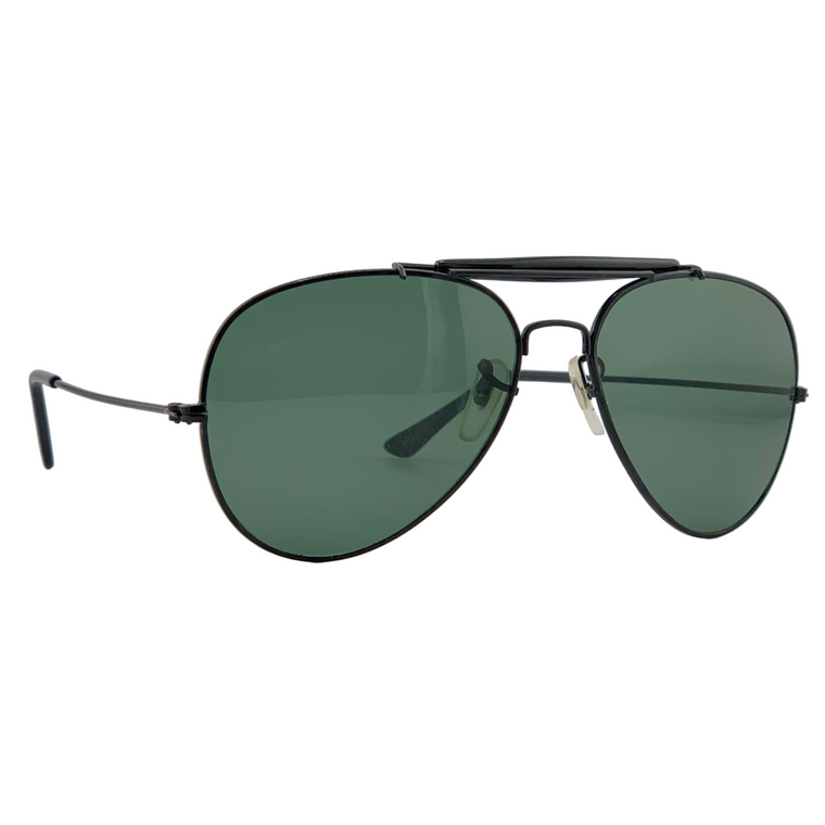 BLACK AVIATOR WITH GREEN LENSES