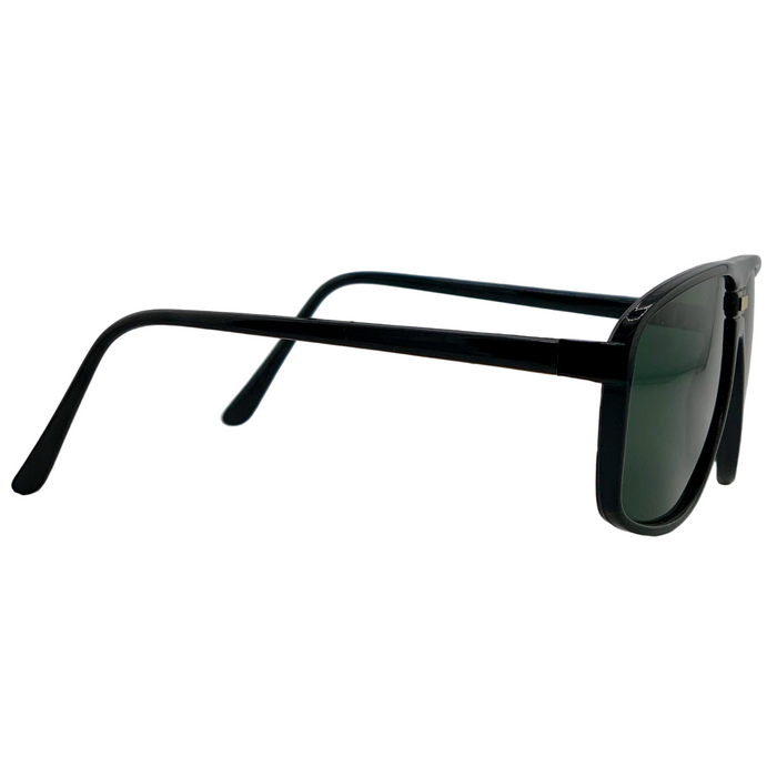 BLACK/GOLD SQUARE FRAME WITH GREEN LENSES