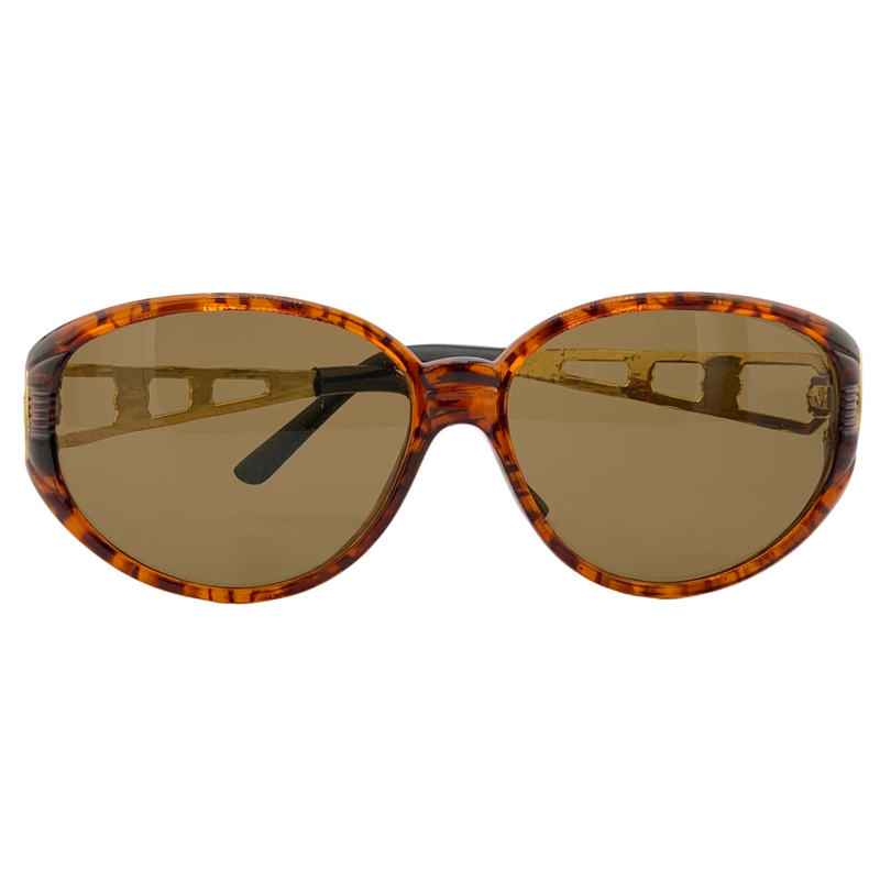 TORT/GOLD OVAL FRAME WITH BROWN LENSES