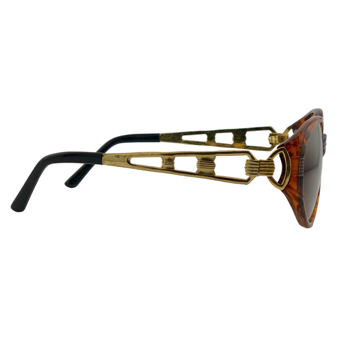 TORT/GOLD OVAL FRAME WITH BROWN LENSES