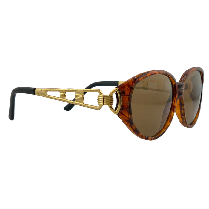 TORT/GOLD OVAL FRAME WITH BROWN LENSES