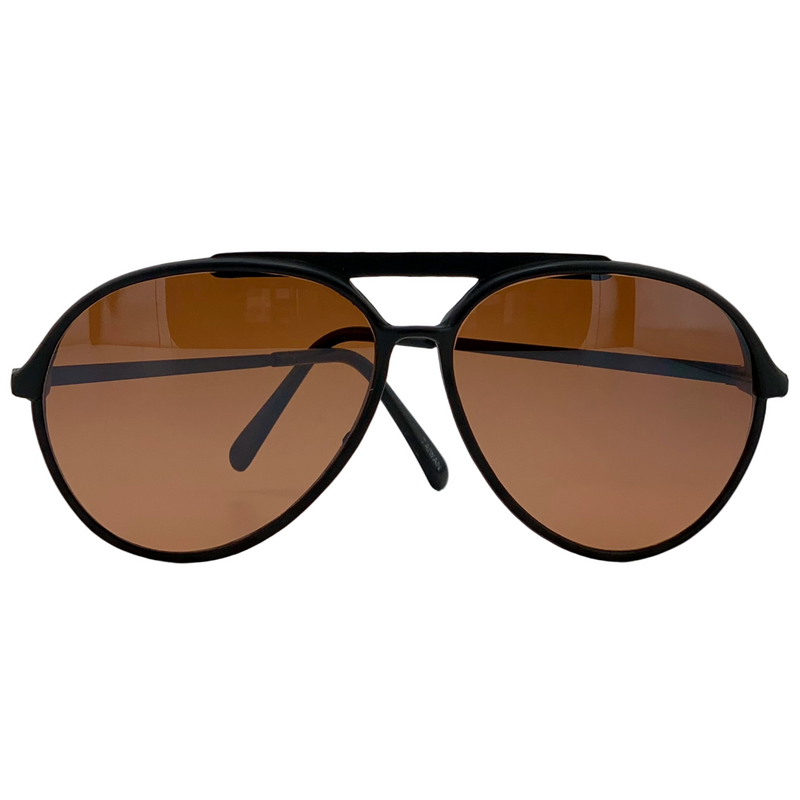 BLACK AVIATOR WITH BROWN LENS