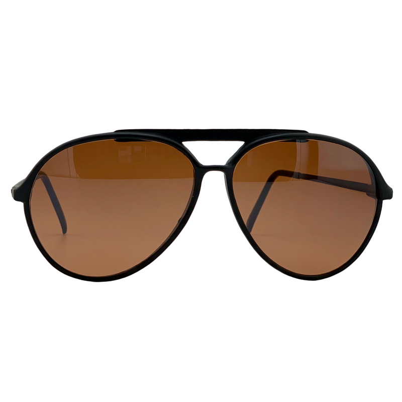 BLACK AVIATOR WITH BROWN LENS