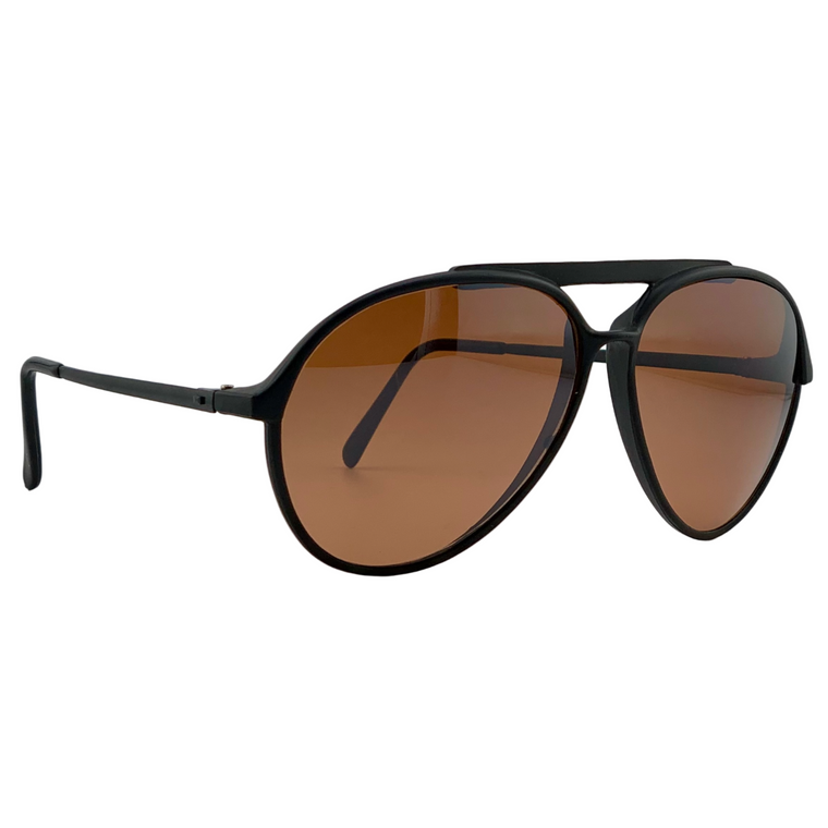 BLACK AVIATOR WITH BROWN LENS