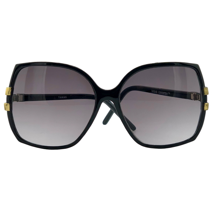 BLACK/GOLD SQUARE FRAME WITH SMOKE GRAD LENSES