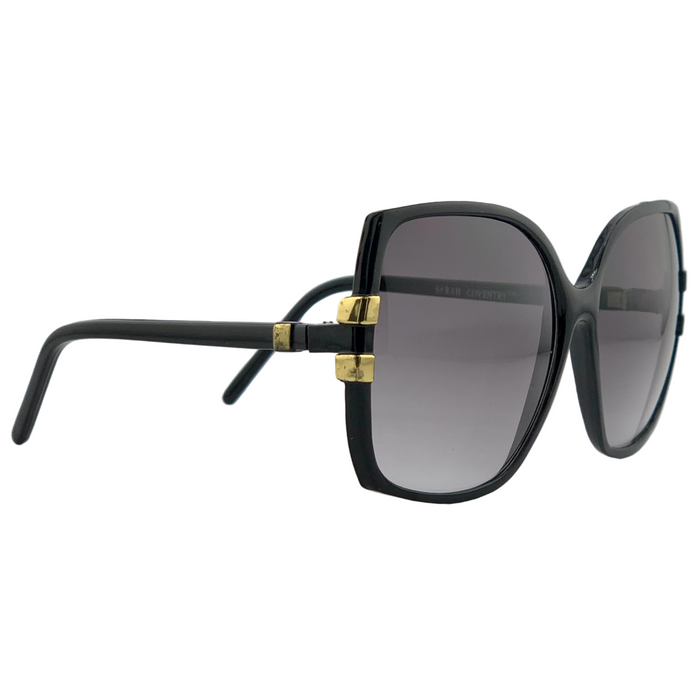 BLACK/GOLD SQUARE FRAME WITH SMOKE GRAD LENSES