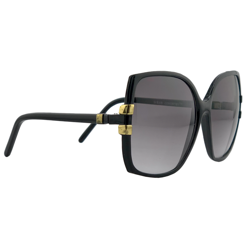 BLACK/GOLD SQUARE FRAME WITH SMOKE GRAD LENSES