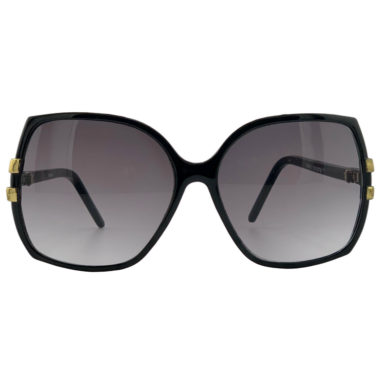 BLACK/GOLD SQUARE FRAME WITH SMOKE GRAD LENSES