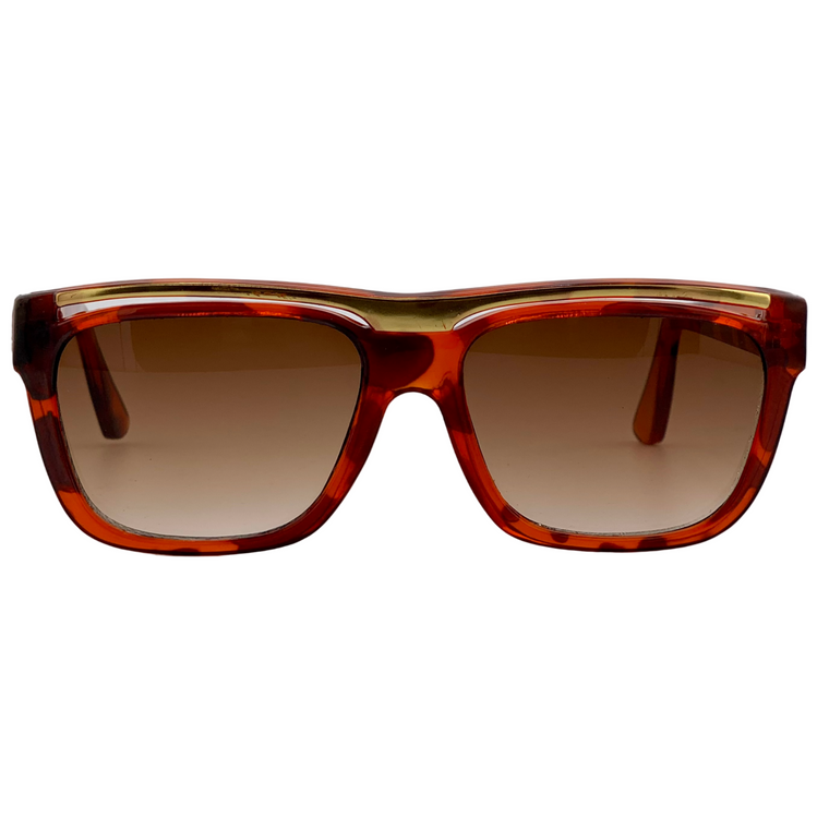 TORT/GOLD SQUARE FRAME WITH BROWN GRAD LENSES