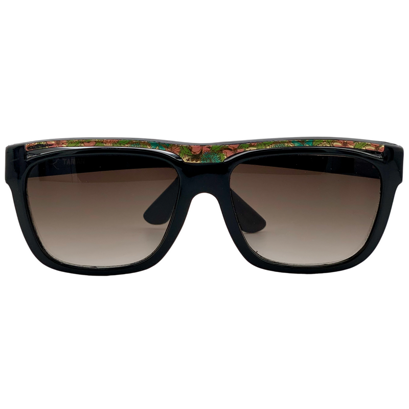 BLACK/MULTI SQUARE FRAME WITH BROWN GRAD LENSES