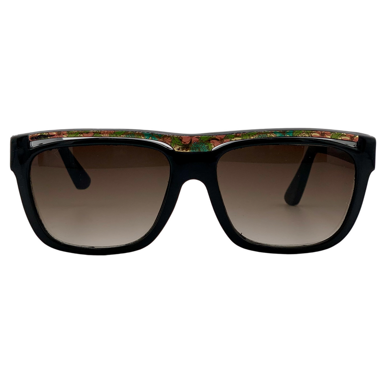 BLACK/MULTI SQUARE FRAME WITH BROWN GRAD LENSES