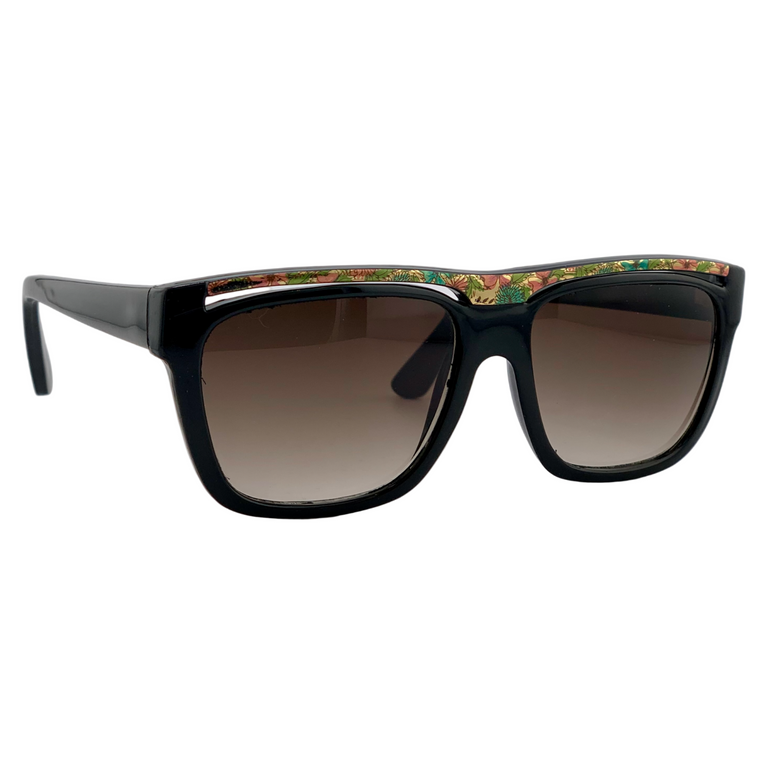 BLACK/MULTI SQUARE FRAME WITH BROWN GRAD LENSES