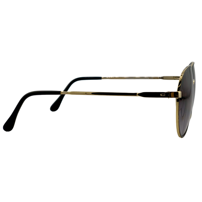BLACK/GOLD ROUND METAL FRAME WITH GREY GRAD LENSES