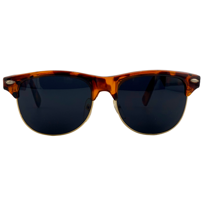 BROWN TORT/GOLD WAYFARER WITH BLACK LENSES