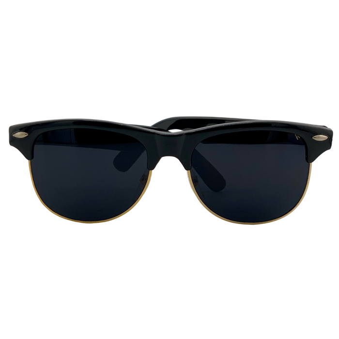 BLACK/GOLD WAYFARER WITH BLACK LENSES